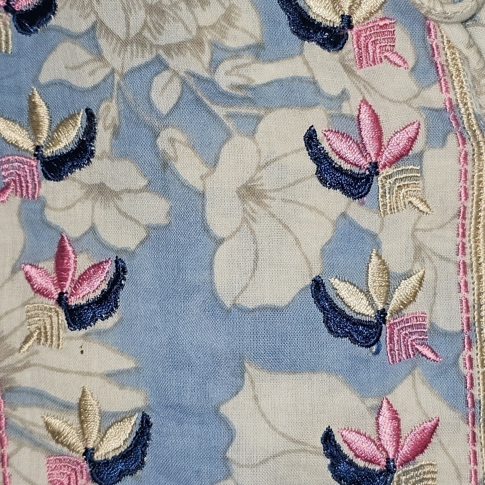 Anik Batik Anthropologie Peony Embroidered Floral Maxi Dress in S - Picture 8 of 11